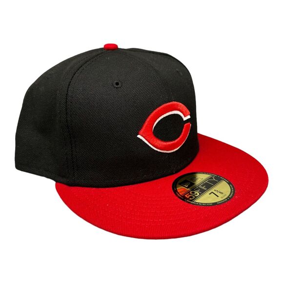 New Era Cincinnati Reds 59Fifty Fitted Black/Red Hat Men's 7 5/8 - Picture 5 of 7